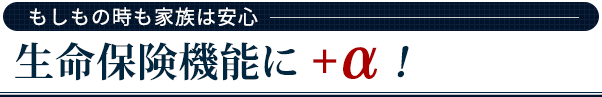 【もしもの時も家族は安心】生命保険機能に+α！